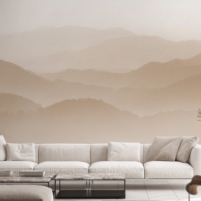 Tapet cu design minimalist Velvet Mountains, Amber