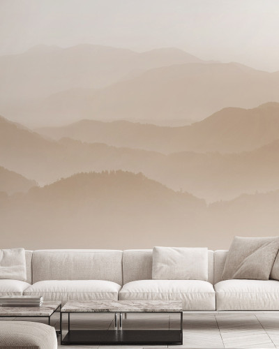 Tapet cu design minimalist Velvet Mountains, Amber