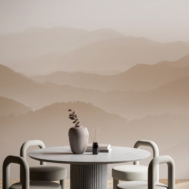 Tapet cu design minimalist Velvet Mountains, Amber