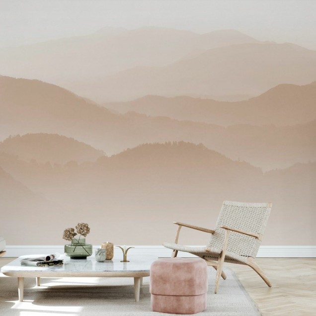 Tapet cu design minimalist Velvet Mountains, Amber