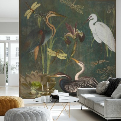 Tapet cu Herons and Dragonflies
