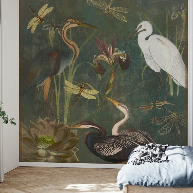 Tapet cu Herons and Dragonflies