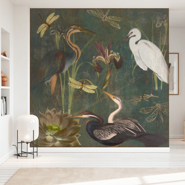 Tapet cu Herons and Dragonflies