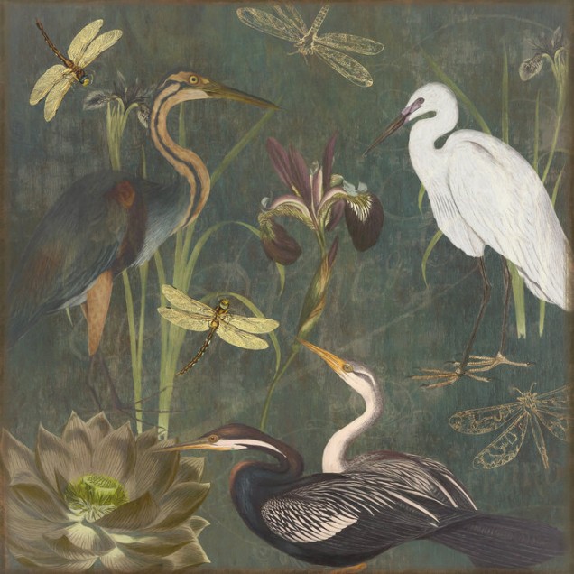 Tapet cu Herons and Dragonflies
