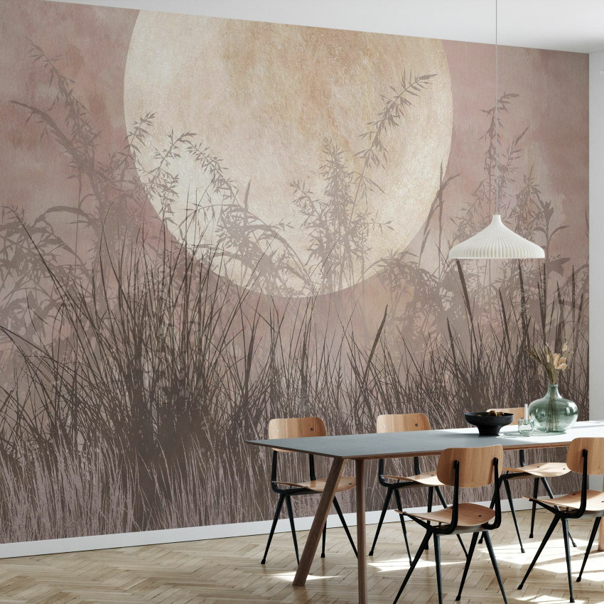 Tapet Moonlight Weeds II, tapet decorativ cu design modern și elegant, cu aspect natural, perfect pentru living, dormitor sau birou.