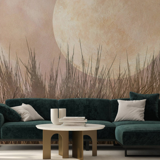 Tapet Moonlight Weeds II, tapet decorativ cu design modern și elegant, cu aspect natural, perfect pentru living, dormitor sau birou.