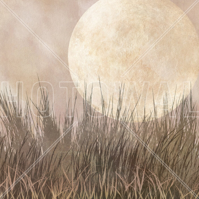 Tapet Moonlight Weeds II, tapet decorativ cu design modern și elegant, cu aspect natural, perfect pentru living, dormitor sau birou.