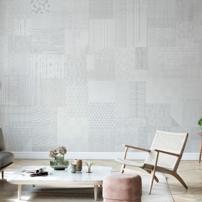 Tapet geometric gri deschis, Inspiration Notebook Grey Bright