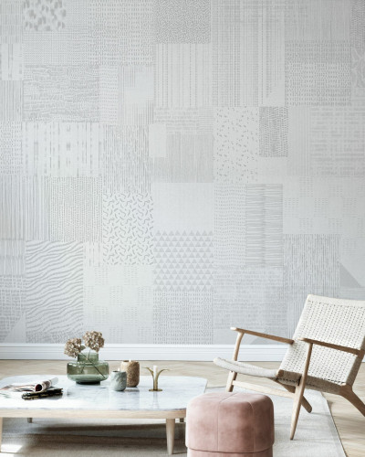 Tapet geometric gri deschis, Inspiration Notebook Grey Bright