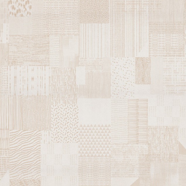 Tapet geometric Inspiration Notebook, Khaki, in nuante de bej si maro