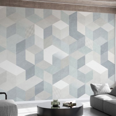 Tapet geometric modern, Casablanca Cubes, Breeze