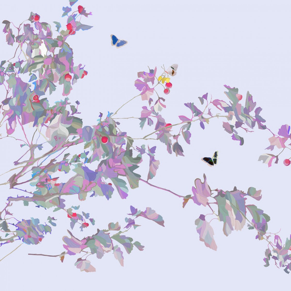 Fototapet Photowall PHW-e336915. Conține culorile: Alb, Alb Semnal, Violet, Violet Erica, Violet, Violet-Albastru, Roz, Rose, Gri, Gri-Albastru