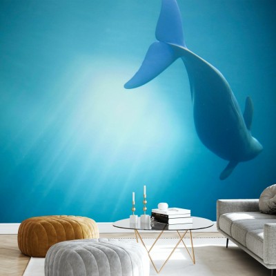 Imaginea wallpaper-ului cu o balena in ape turcoaz