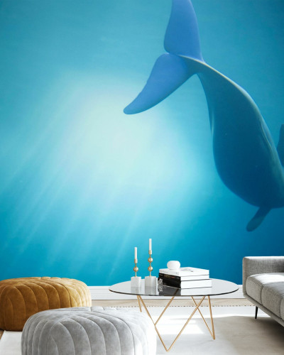 Imaginea wallpaper-ului cu o balena in ape turcoaz