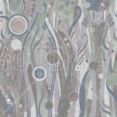 Tapet geometric cu design abstract modern in culori de verde, albastru, maro si gri
