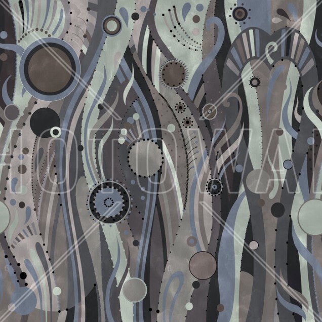 Tapet abstract geometric modern cu design de alge marine în culori neutre