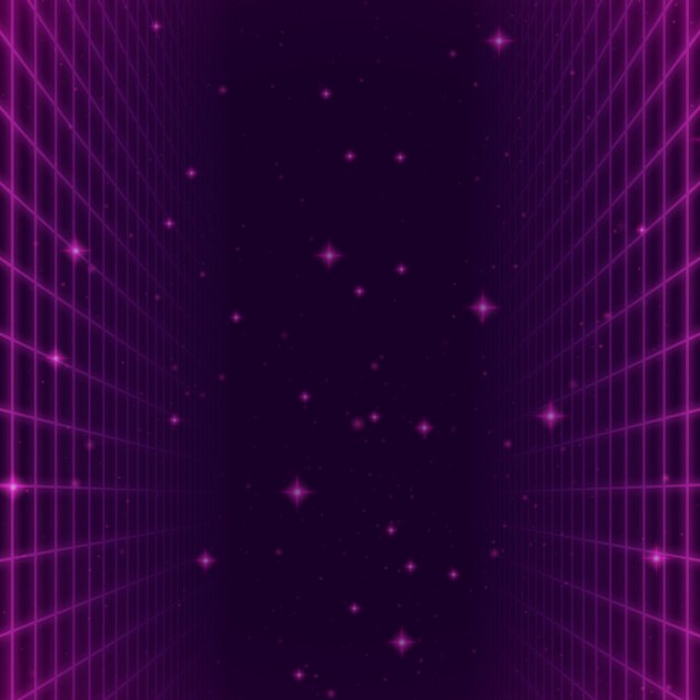 Wallpaper retro cu grila luminoasa si stele