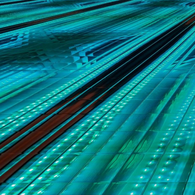 Infinite Blue Neon tapet dormitor modern cu design abstract inspirat de lumini neon