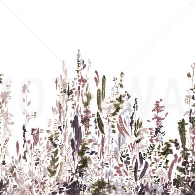 Tapet cu design floral minimalist "Painted Forest, Crown".