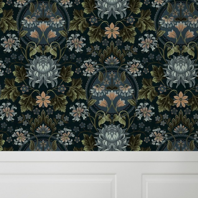 Tapet floral vintage cu design delicat, perfect pentru a adăuga o notă de eleganță și rafinament spațiului tău.