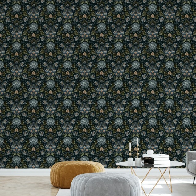 Tapet floral vintage cu design delicat, perfect pentru a adăuga o notă de eleganță și rafinament spațiului tău.