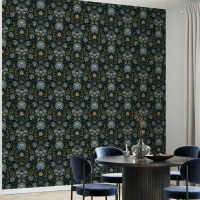 Tapet floral vintage cu design delicat, perfect pentru a adăuga o notă de eleganță și rafinament spațiului tău.