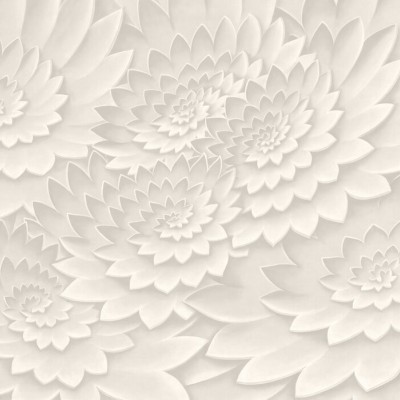 Tapet foto Flower on Canvas, Antique, Photowall cu design abstract în nuanțe de alb.