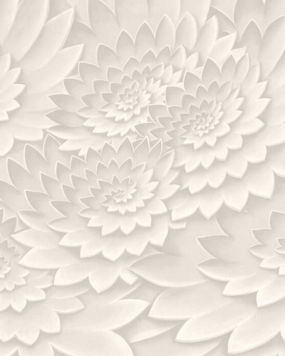 Tapet foto Flower on Canvas, Antique, Photowall cu design abstract în nuanțe de alb.