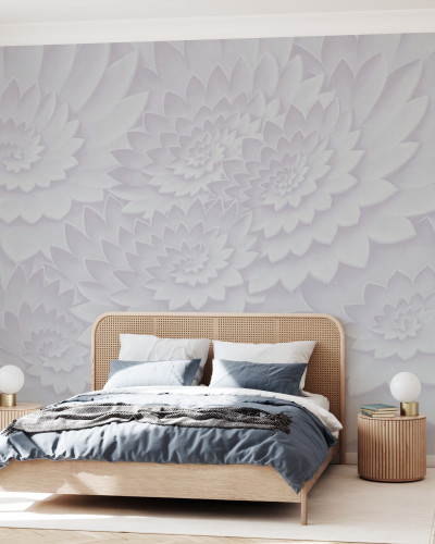 Flower on Canvas, Lavandă, Photowall - Tapet floral modern cu design minimalist