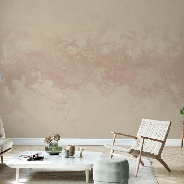 Wallpaper cu design Desert Dunes, cu o textura delicata in nuante neutre si accente de marmura.