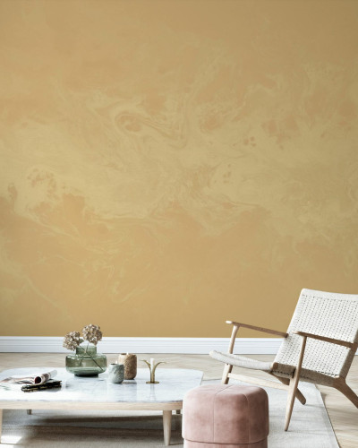 Tapet modern cu design minimalist cu nuante calde de galben
