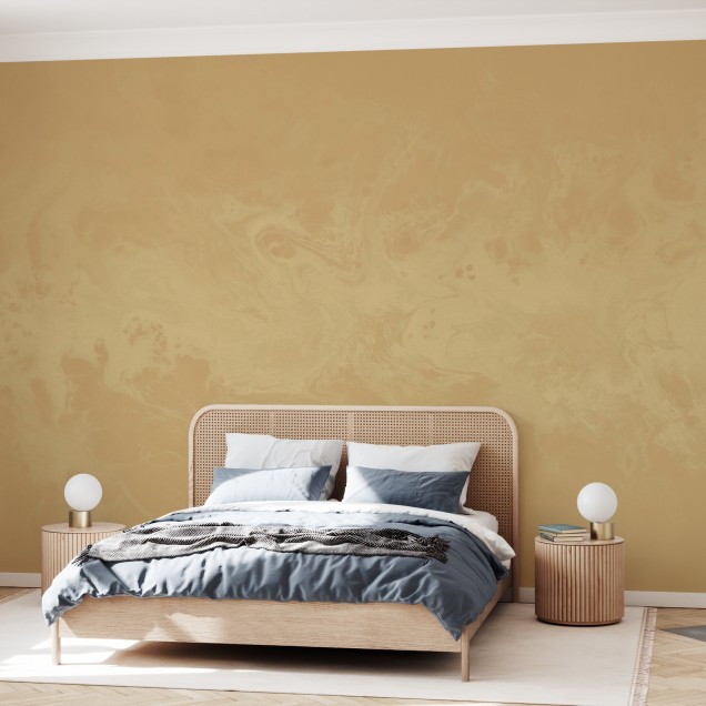 Tapet modern cu design minimalist cu nuante calde de galben
