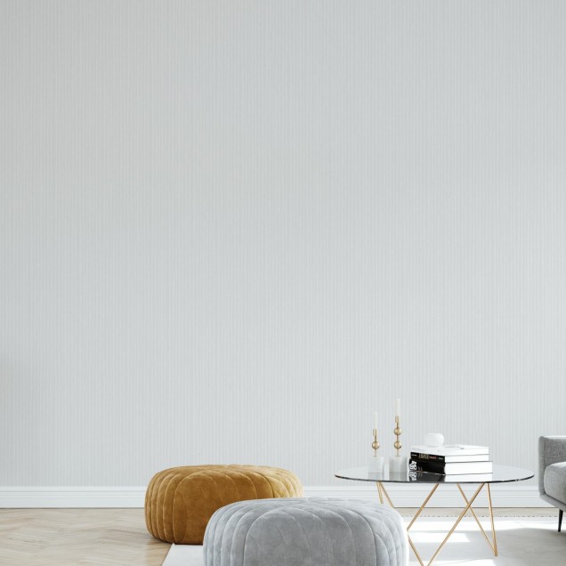 Tapet modern Pearl Breeze cu textură delicată, alb, în cameră cu mobilier minimalist