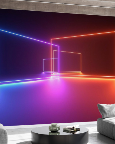 Imagine de fundal cu lumini neon colorate, design futurist, perfect pentru dormitoare, livinguri, birouri si multe altele