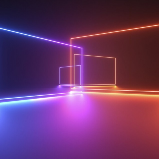 Imagine de fundal cu lumini neon colorate, design futurist, perfect pentru dormitoare, livinguri, birouri si multe altele