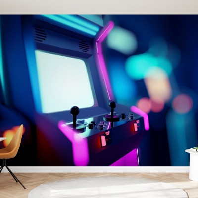 Fototapet Neon Retro Arcade Machine, Photowall