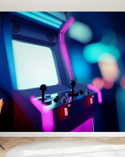 Fototapet Neon Retro Arcade Machine, Photowall