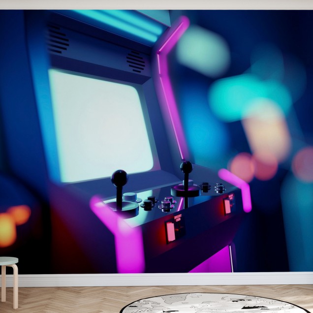 Fototapet Neon Retro Arcade Machine, Photowall
