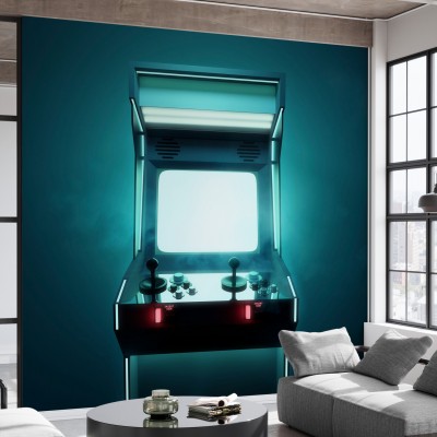 Fototapet Retro Video Game Arcade, Photowall, tapet perete cu joc arcade clasic, perfect pentru un decor retro