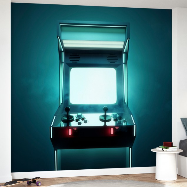 Fototapet Retro Video Game Arcade, Photowall, tapet perete cu joc arcade clasic, perfect pentru un decor retro