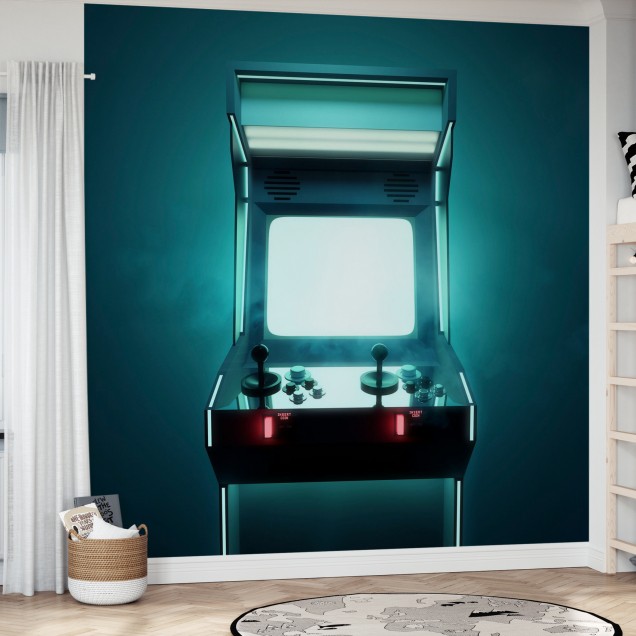 Fototapet Retro Video Game Arcade, Photowall, tapet perete cu joc arcade clasic, perfect pentru un decor retro