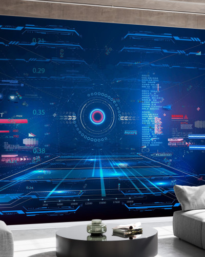 Fototapet Futuristic VR Frame, cu un design modern și vibrant, cu elemente grafice futuriste.