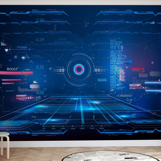 Fototapet Futuristic VR Frame, cu un design modern și vibrant, cu elemente grafice futuriste.