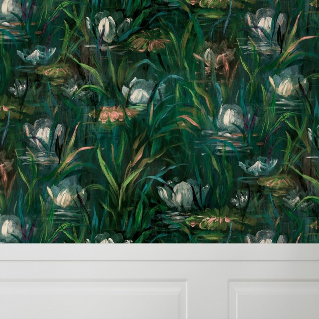 Tapet Water Lilies - design floral elegant Tapet cu flori de nufăr Water Lilies - design floral elegant, perfect pentru living, dormitor, hol sau birou