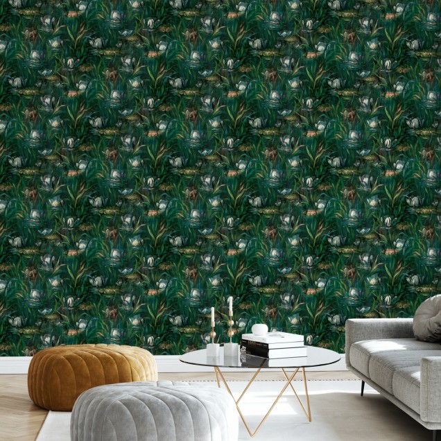 Tapet Water Lilies - design floral elegant Tapet cu flori de nufăr Water Lilies - design floral elegant, perfect pentru living, dormitor, hol sau birou