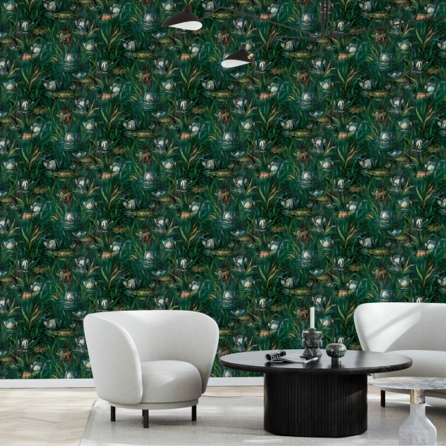 Tapet Water Lilies - design floral elegant Tapet cu flori de nufăr Water Lilies - design floral elegant, perfect pentru living, dormitor, hol sau birou