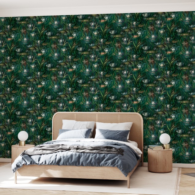 Tapet Water Lilies - design floral elegant Tapet cu flori de nufăr Water Lilies - design floral elegant, perfect pentru living, dormitor, hol sau birou