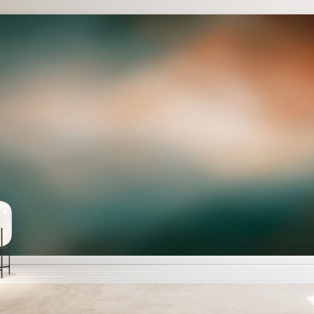 Tapet cu un design modern in nuante de verde si maro, perfect pentru decorarea unui living, dormitor sau birou.