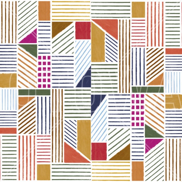 Wallpaper geometric cu linii si forme in culori vibrante