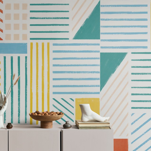 Cityscape, Summer Tapet cu design geometric modern
